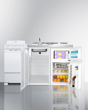 Summit 60" Wide All-in-One Kitchenette with Electric Coil Range Refrigerator Accessories Summit Appliance   