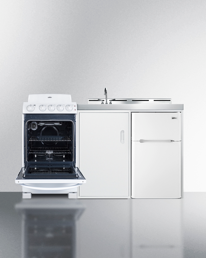 Summit 60" Wide All-in-One Kitchenette with Electric Coil Range Refrigerator Accessories Summit Appliance   