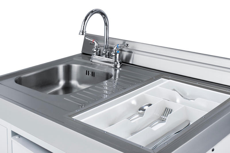 Summit 60" Wide All-in-One Kitchenette with Electric Range Refrigerator Accessories Summit Appliance   