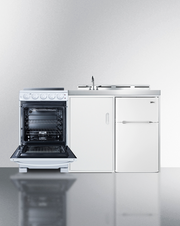 Summit 60" Wide All-in-One Kitchenette with Electric Range Refrigerator Accessories Summit Appliance   