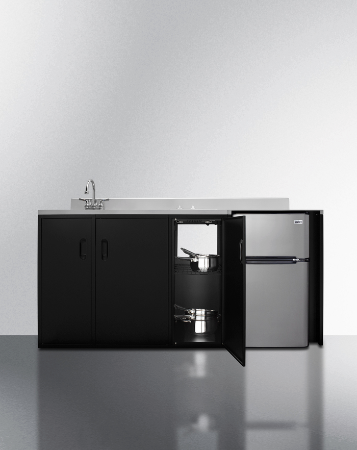 Summit 72" Wide All-In-One Kitchenette, ADA Counter Height Refrigerator Accessories Summit Appliance   