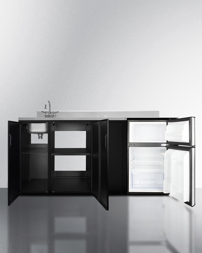 Summit 72" Wide All-In-One Kitchenette, ADA Counter Height Refrigerator Accessories Summit Appliance   