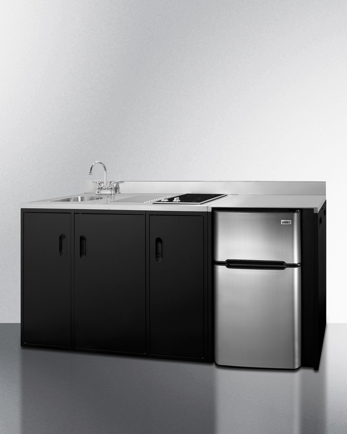 Summit 72" Wide All-In-One Kitchenette, ADA Counter Height Refrigerator Accessories Summit Appliance   