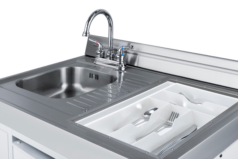 Summit 60" Wide All-in-One Kitchenette with Gas Range Refrigerator Accessories Summit Appliance   