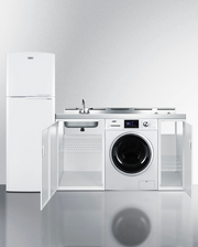 Summit 83" Wide All-In-One Kitchenette with Washer/Dryer Combo Refrigerator Accessories Summit Appliance   