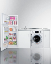 Summit 83" Wide All-In-One Kitchenette with Washer/Dryer Combo Refrigerator Accessories Summit Appliance   