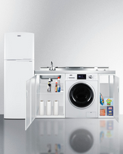 Summit 83" Wide All-In-One Kitchenette with Washer/Dryer Combo Refrigerator Accessories Summit Appliance   