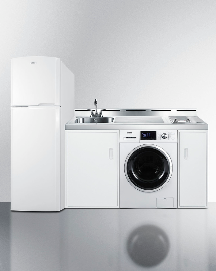 Summit 83" Wide All-In-One Kitchenette with Washer/Dryer Combo Refrigerator Accessories Summit Appliance   