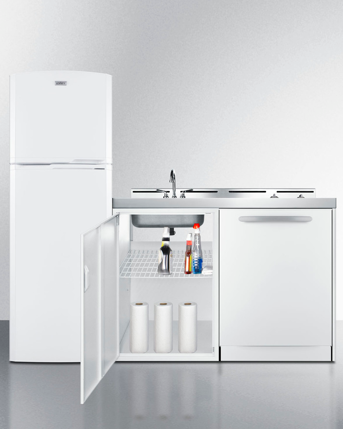 Summit 71" Wide All-In-One Kitchenette with Dishwasher Refrigerator Accessories Summit Appliance   