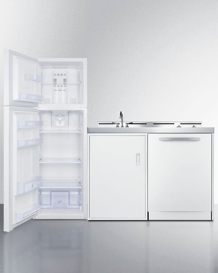 Summit 71" Wide All-In-One Kitchenette with Dishwasher Refrigerator Accessories Summit Appliance   