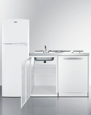 Summit 71" Wide All-In-One Kitchenette with Dishwasher Refrigerator Accessories Summit Appliance   