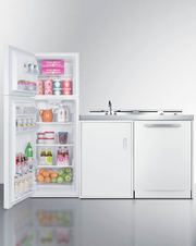 Summit 71" Wide All-In-One Kitchenette with Dishwasher Refrigerator Accessories Summit Appliance   