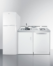 Summit 71" Wide All-In-One Kitchenette with Dishwasher Refrigerator Accessories Summit Appliance   