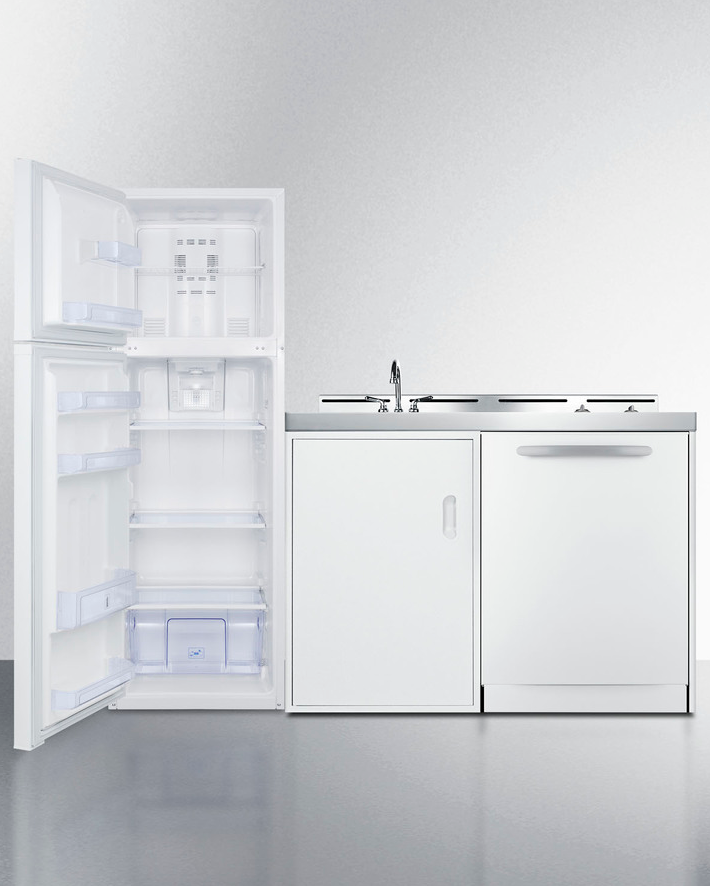 Summit 71" Wide All-In-One Kitchenette with Dishwasher Refrigerator Accessories Summit Appliance   