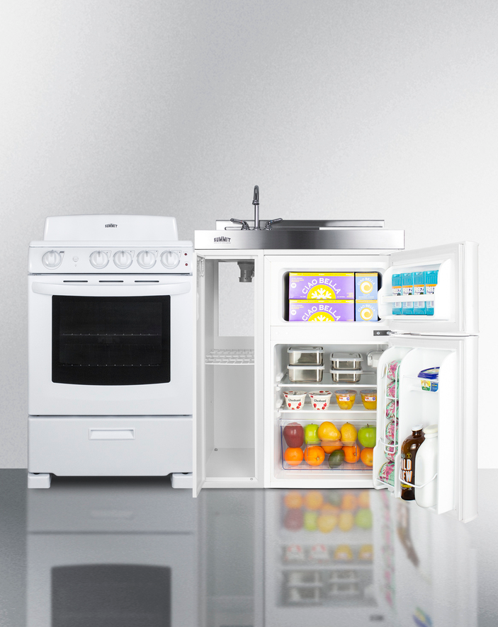 Summit 54" Wide All-in-One Kitchenette with Electric Coil Range Refrigerator Accessories Summit Appliance   