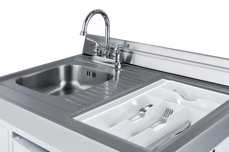 Summit 54" Wide All-in-One Kitchenette with Gas Range Refrigerator Accessories Summit Appliance   