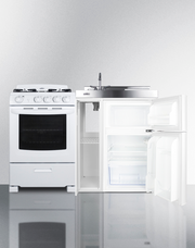 Summit 54" Wide All-in-One Kitchenette with Gas Range Refrigerator Accessories Summit Appliance   