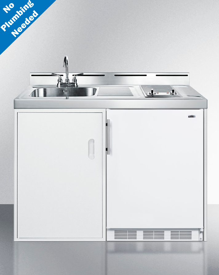 Summit 48" Wide All-In-One Kitchenette, No Plumbing Needed Refrigerator Accessories Summit Appliance   