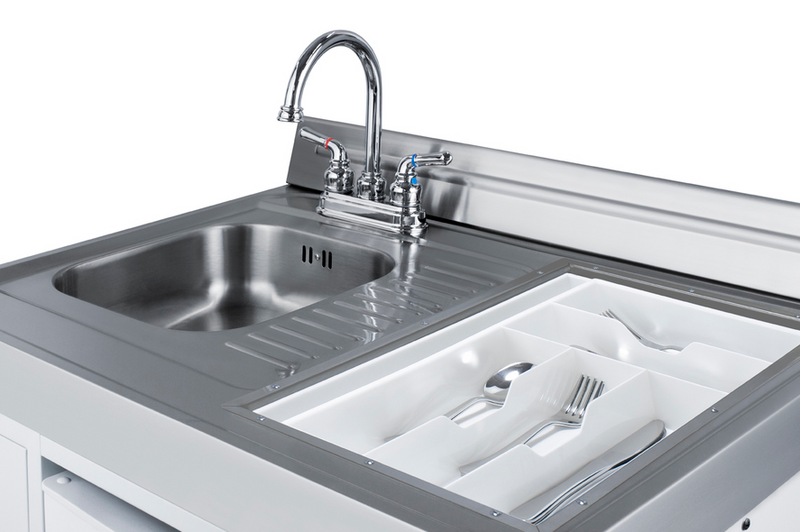 Summit 72" Wide All-in-One Kitchenette with Gas Range Refrigerator Accessories Summit Appliance   