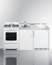 Summit 72" Wide All-in-One Kitchenette with Gas Range Refrigerator Accessories Summit Appliance   