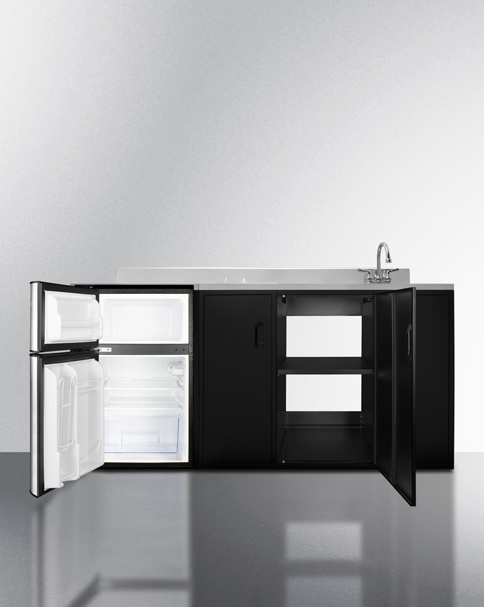 Summit 72" Wide All-In-One Kitchenette, ADA Counter Height Refrigerator Accessories Summit Appliance   