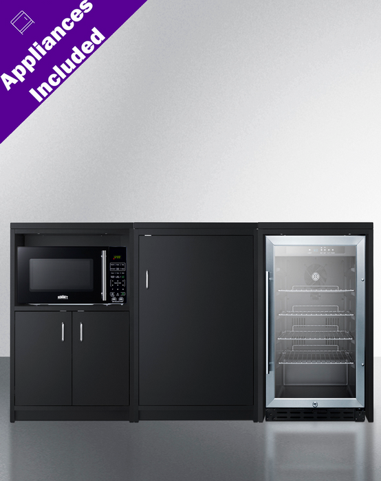 Summit 64" Wide Casework Suite with Beverage Center and Microwave, ADA Height Refrigerator Accessories Summit Appliance   