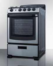 Summit 24" Wide Gas Range & Convertible Hood Refrigerator Accessories Summit Appliance   