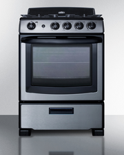 Summit 24" Wide Gas Range & Convertible Hood Refrigerator Accessories Summit Appliance   