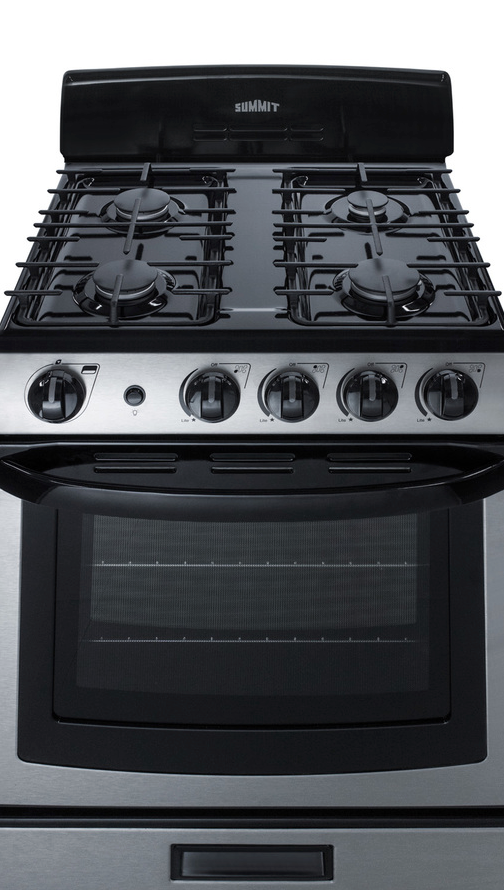Summit 24" Wide Gas Range & Convertible Hood Refrigerator Accessories Summit Appliance   