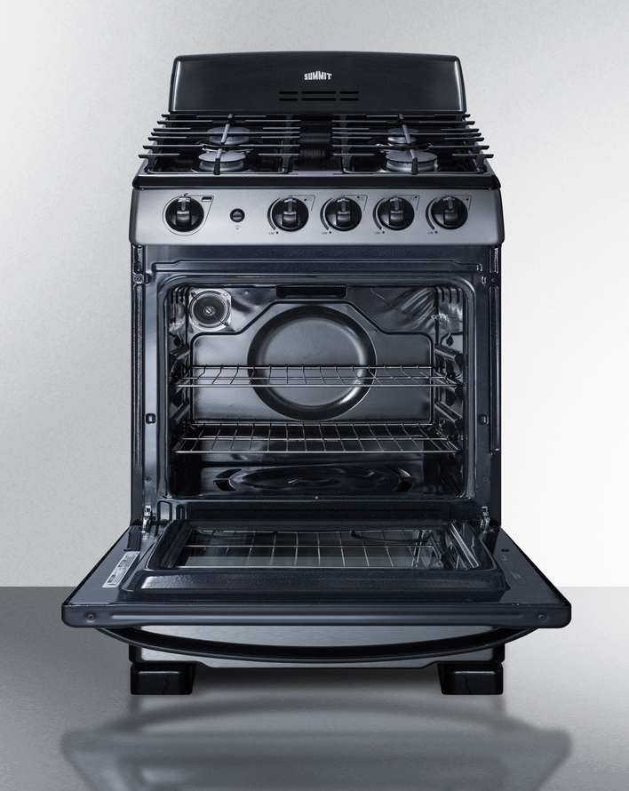 Summit 24" Wide Gas Range & Convertible Hood Refrigerator Accessories Summit Appliance   