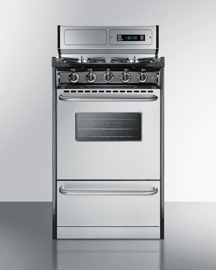 Summit 20" Wide Gas Range, Sealed Burners Refrigerator Accessories Summit Appliance   