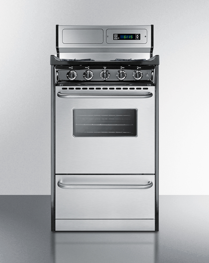 Summit 20" Wide Gas Range, Open Burners Refrigerator Accessories Summit Appliance   