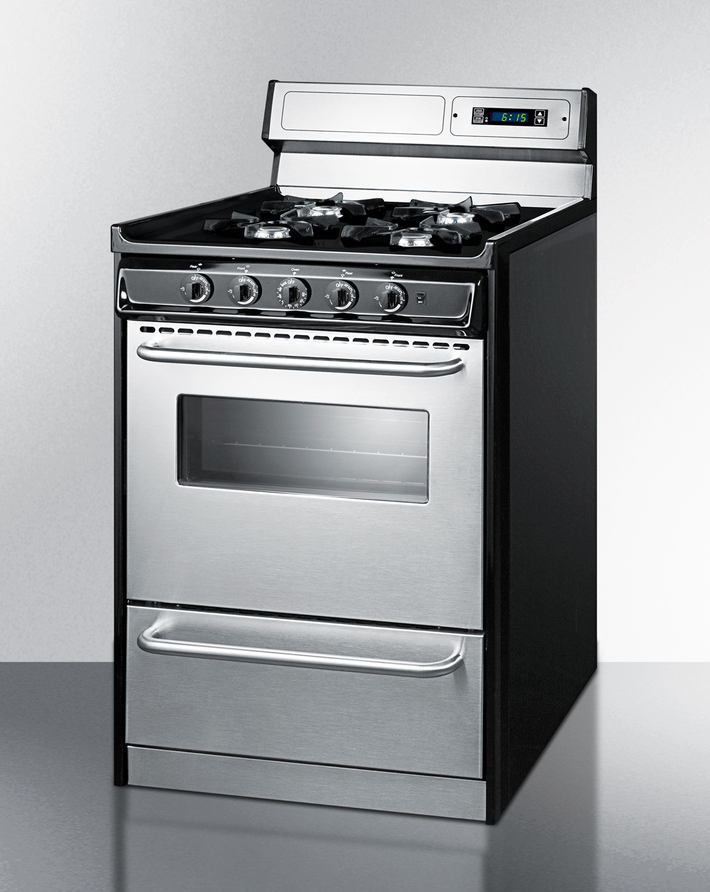 Summit 24" Wide Gas Range, Open Burners Refrigerator Accessories Summit Appliance   