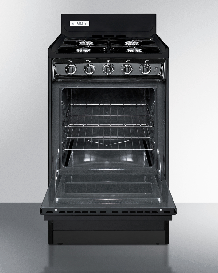 Summit 20" Wide Gas Range, Open Burners Refrigerator Accessories Summit Appliance   