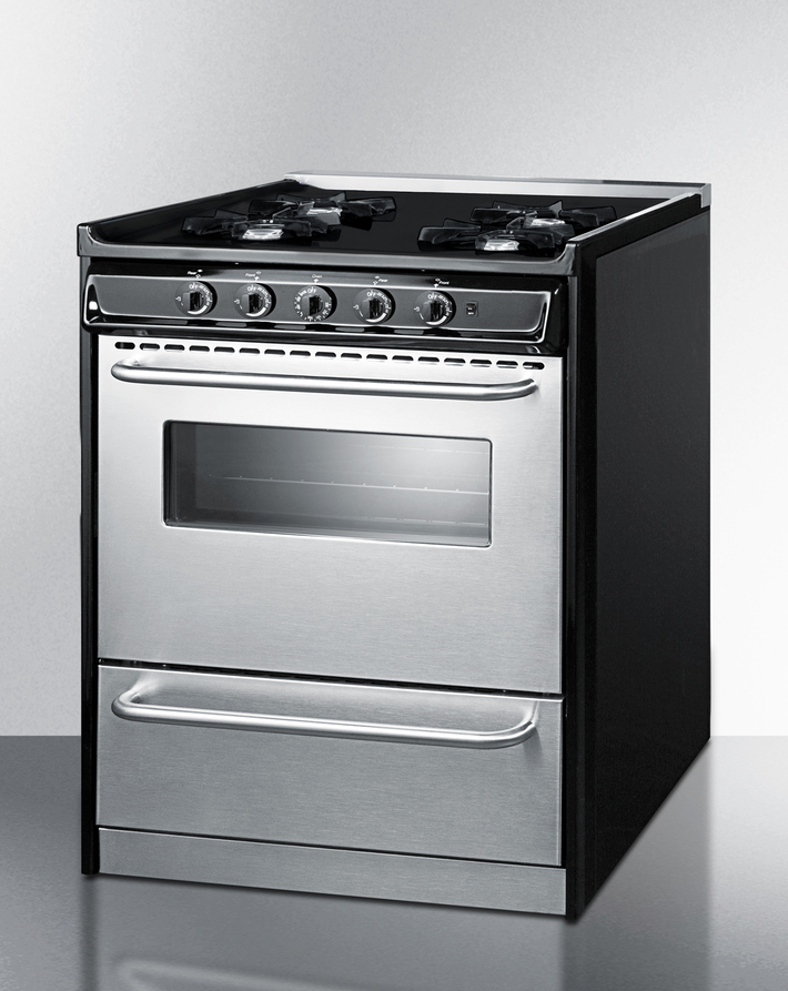 Summit 30" Wide Gas Range, Open Burners Refrigerator Accessories Summit Appliance   