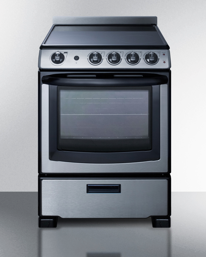 Summit 24" Wide Electric Range & Convertible Hood Refrigerator Accessories Summit Appliance   