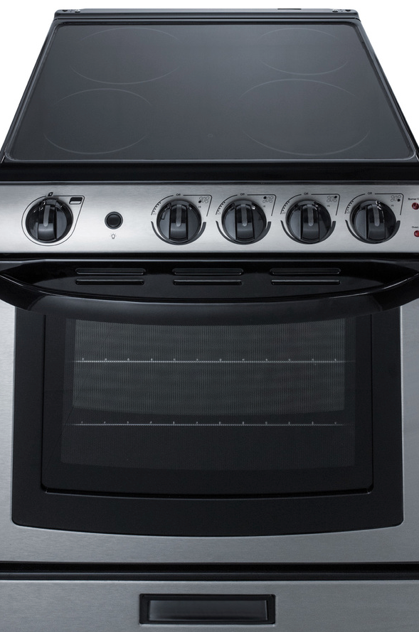 Summit 24" Wide Electric Range & Convertible Hood Refrigerator Accessories Summit Appliance   