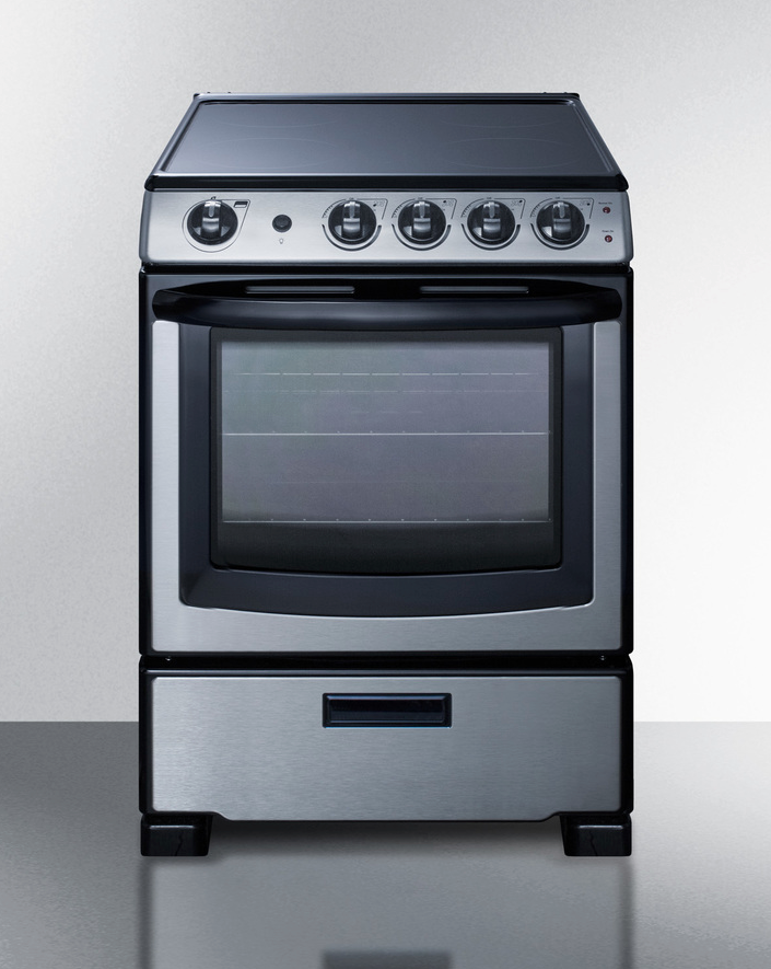Summit 24" Wide Electric Range & Convertible Hood Refrigerator Accessories Summit Appliance   