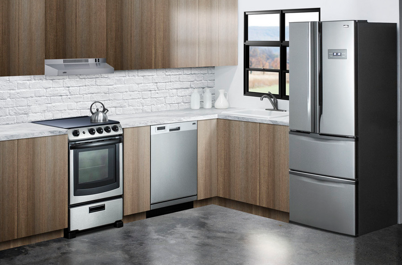Summit 24" Wide Electric Range & Convertible Hood Refrigerator Accessories Summit Appliance   