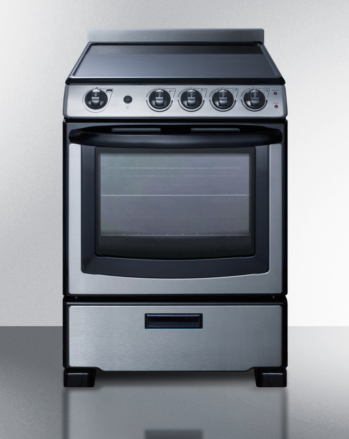 Summit 24" Wide Electric Smooth-Top Range Refrigerator Accessories Summit Appliance   