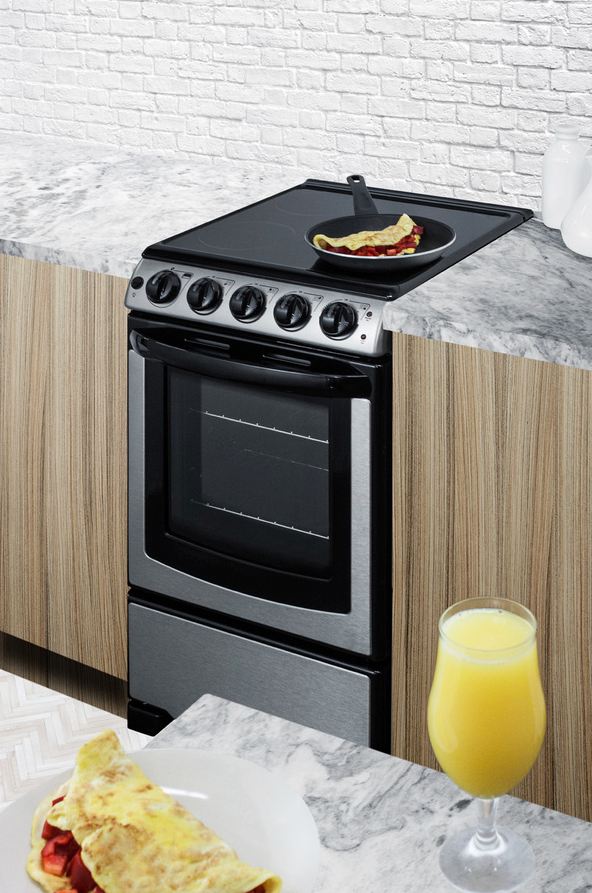 Summit 20" Wide Electric Smooth-Top Range Refrigerator Accessories Summit Appliance   