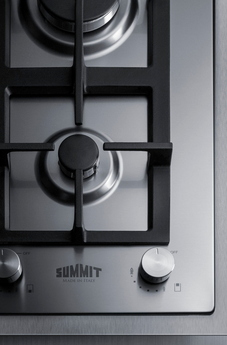 Summit 15" Wide 2-Burner Gas Cooktop In Stainless Steel Refrigerator Accessories Summit Appliance   