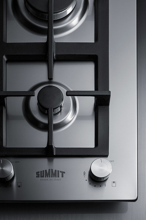 Summit 12" Wide 2-Burner Gas Cooktop In Stainless Steel Refrigerator Accessories Summit Appliance   
