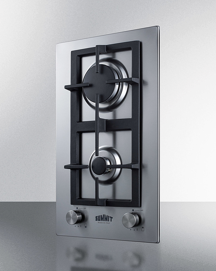 Summit 12" Wide 2-Burner Gas Cooktop In Stainless Steel Refrigerator Accessories Summit Appliance   