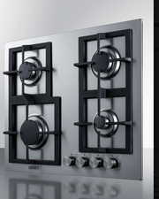 Summit 24" Wide 4-Burner Propane Gas Cooktop In Stainless Steel Refrigerator Accessories Summit Appliance   