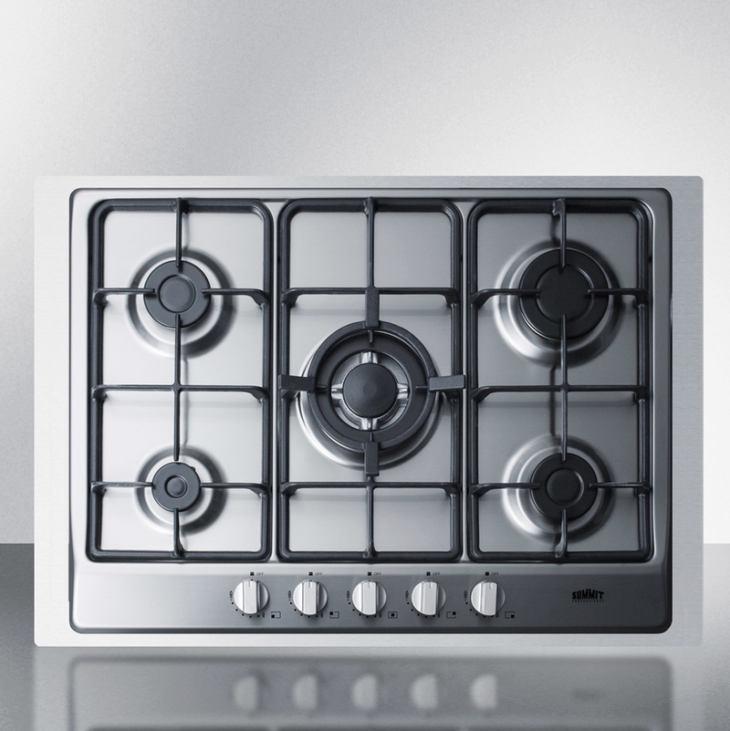 Summit 30" Wide 5-Burner Gas Cooktop Refrigerator Accessories Summit Appliance   