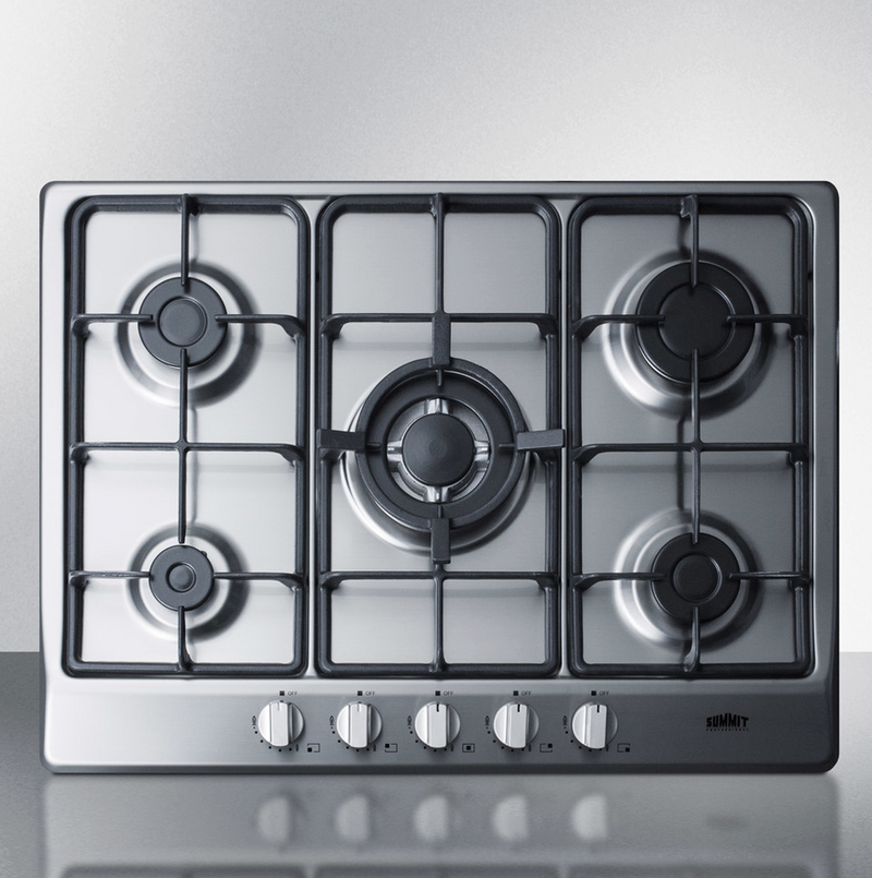 Summit 27" Wide 5-Burner Gas Cooktop Refrigerator Accessories Summit Appliance   