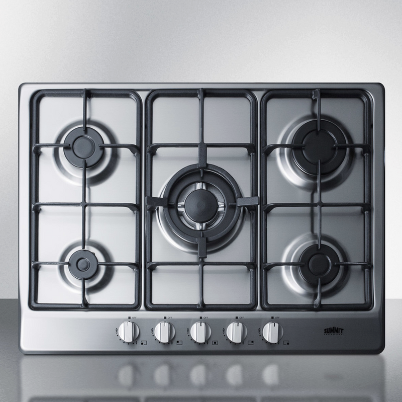 Summit 27" Wide 5-Burner Gas Cooktop Refrigerator Accessories Summit Appliance   