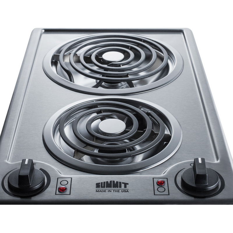 Summit 12" Wide 230V 2-Burner Coil Cooktop Refrigerator Accessories Summit Appliance   