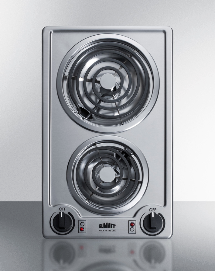 Summit 12" Wide 230V 2-Burner Coil Cooktop Refrigerator Accessories Summit Appliance   